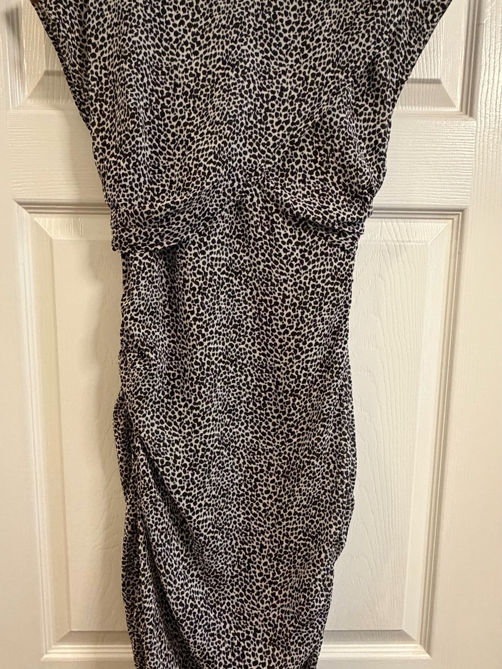 NWT Ann Taylor Micro Leopard Ruched Sheath Dress Size 00